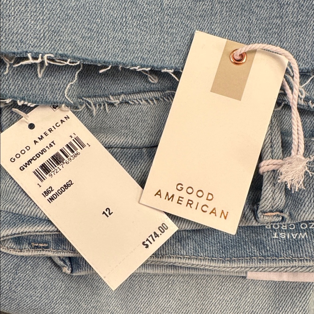 NWT Good American Good Waist Palazzo Crop Compression Jeans - Picture 7 of 8